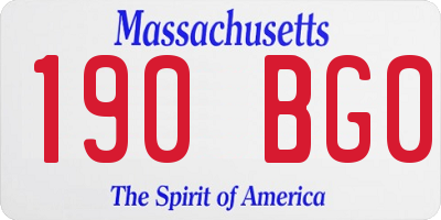 MA license plate 190BG0