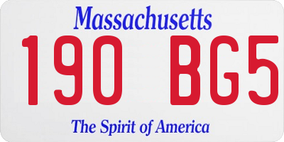 MA license plate 190BG5