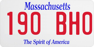 MA license plate 190BH0