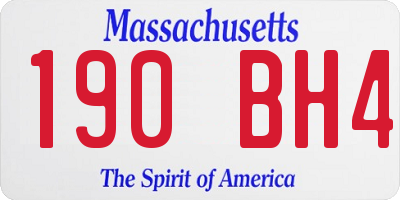 MA license plate 190BH4