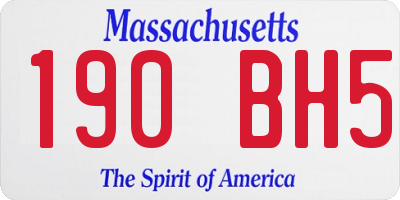 MA license plate 190BH5