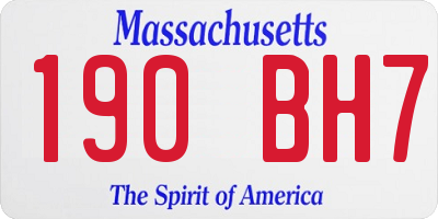 MA license plate 190BH7