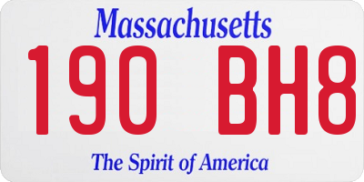 MA license plate 190BH8