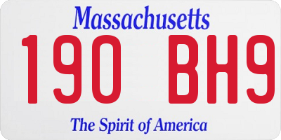 MA license plate 190BH9