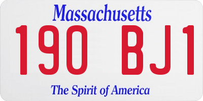 MA license plate 190BJ1
