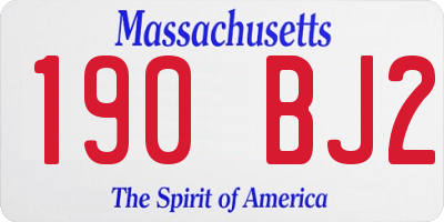 MA license plate 190BJ2