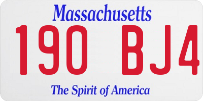 MA license plate 190BJ4