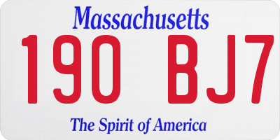 MA license plate 190BJ7
