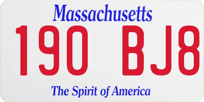 MA license plate 190BJ8