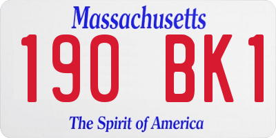 MA license plate 190BK1