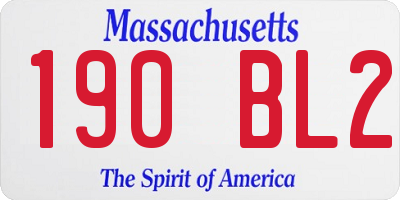 MA license plate 190BL2