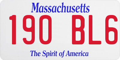 MA license plate 190BL6