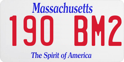 MA license plate 190BM2