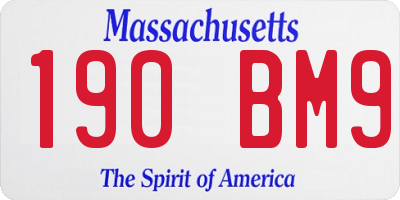 MA license plate 190BM9