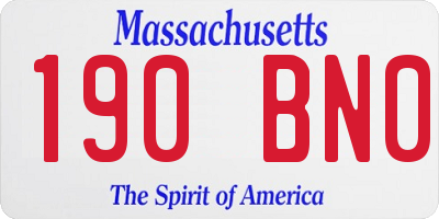 MA license plate 190BN0
