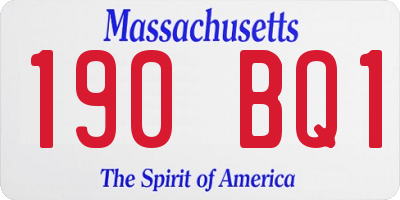 MA license plate 190BQ1