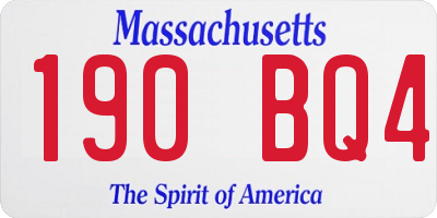 MA license plate 190BQ4