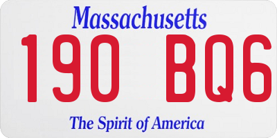 MA license plate 190BQ6