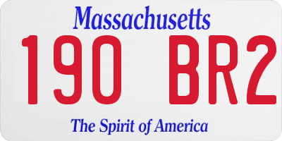MA license plate 190BR2
