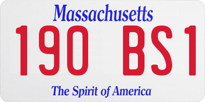MA license plate 190BS1