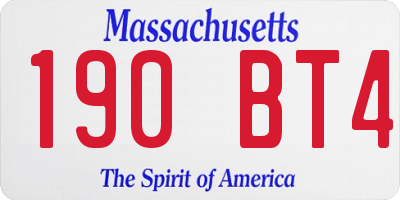 MA license plate 190BT4