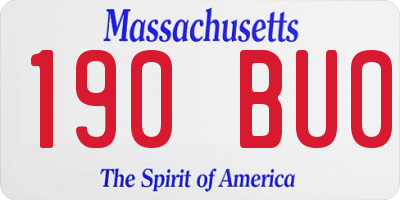 MA license plate 190BU0