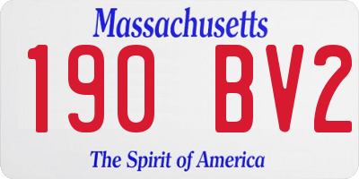 MA license plate 190BV2