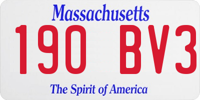 MA license plate 190BV3