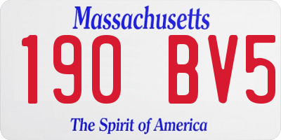 MA license plate 190BV5