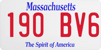 MA license plate 190BV6