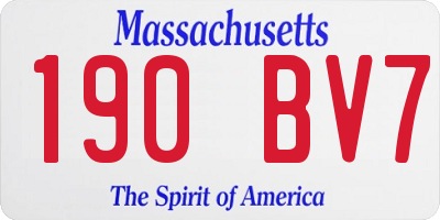 MA license plate 190BV7