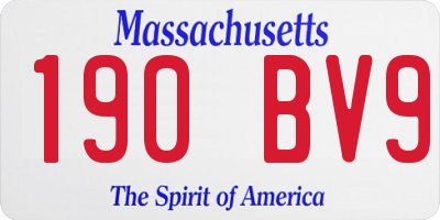 MA license plate 190BV9
