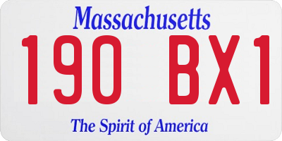 MA license plate 190BX1