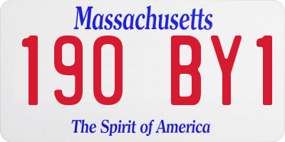 MA license plate 190BY1