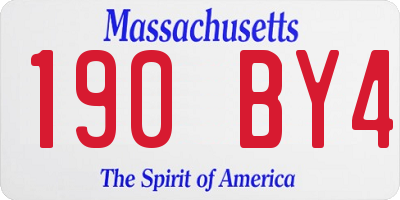 MA license plate 190BY4