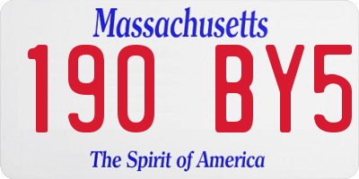 MA license plate 190BY5