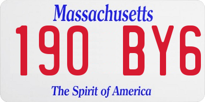 MA license plate 190BY6
