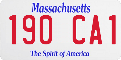 MA license plate 190CA1