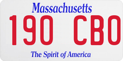 MA license plate 190CB0