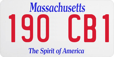 MA license plate 190CB1