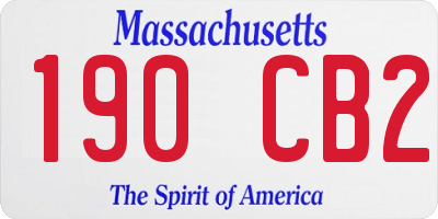 MA license plate 190CB2