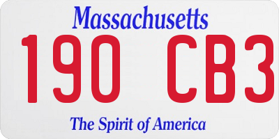 MA license plate 190CB3