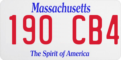 MA license plate 190CB4