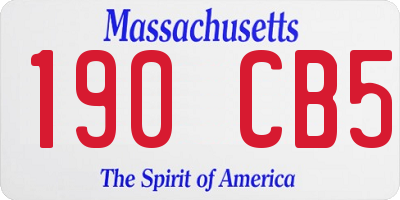 MA license plate 190CB5