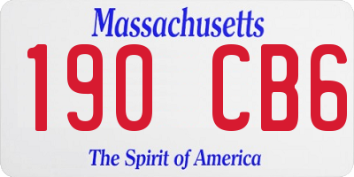 MA license plate 190CB6