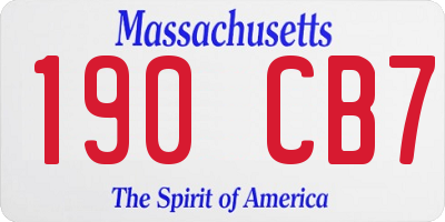 MA license plate 190CB7