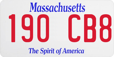 MA license plate 190CB8