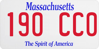 MA license plate 190CC0