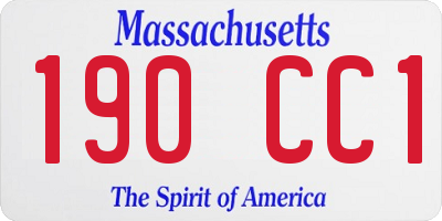 MA license plate 190CC1