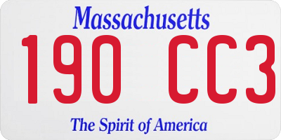 MA license plate 190CC3